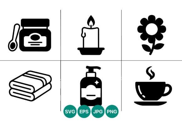 Black and White Honey Candle Flower Graphics & Icons Review