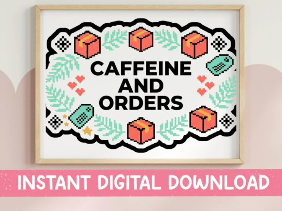 Caffeine and Orders Cross Stitch SVG: Graphics for T-Shirt Designs