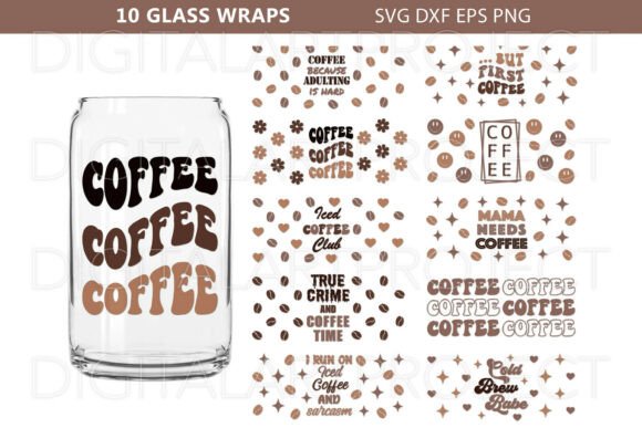 Coffee Can Glass Wrap SVG: Graphics for Digital Sellers