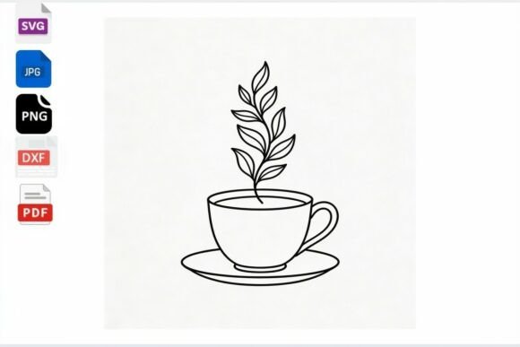 Coffee Cup Plant Line Art SVG: A Hands-On Review for Embroidery Designers
