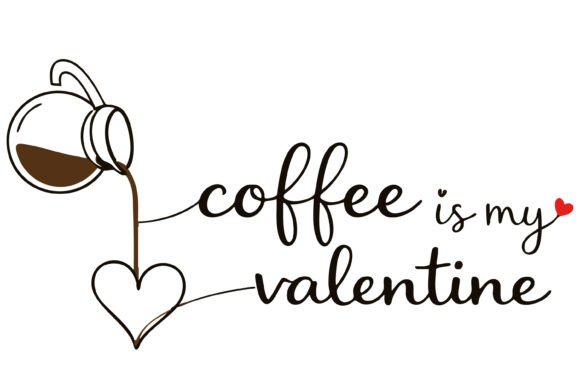 Coffee Valentine SVG Line Art Graphics and Illustrations
