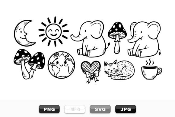 Cute Hand Drawn Doodle Set: Graphics & Crafts