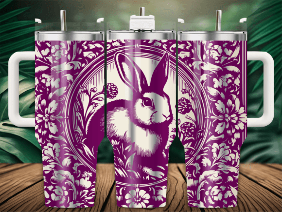 Easter Bunny Floral Tumbler Wraps & Graphics