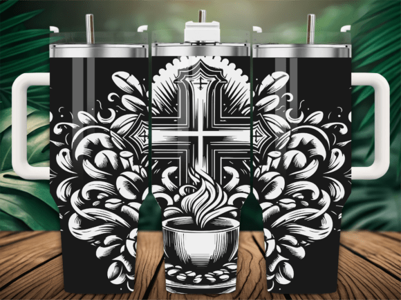 Floral Cross Coffee Cup Graphics for Crafts Review
