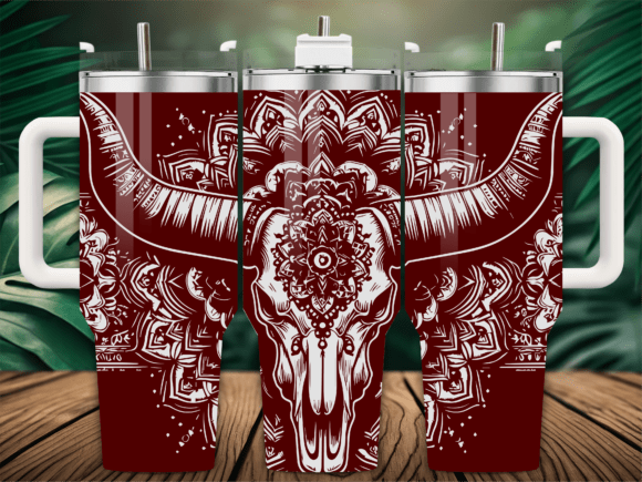 Mandala Floral Cow Skull Laser Tumbler: Graphics & Crafts