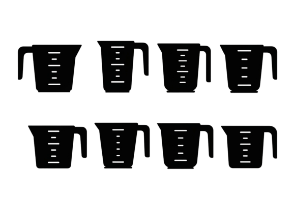 Measuring Cup Icons: SVG Graphics for Crafts