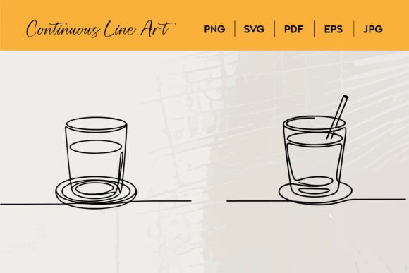 Minimal Coffee Cup Line Art Graphics for Crafts