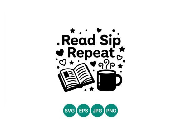 Read Sip Repeat Coffee Quote Vector Graphics Review