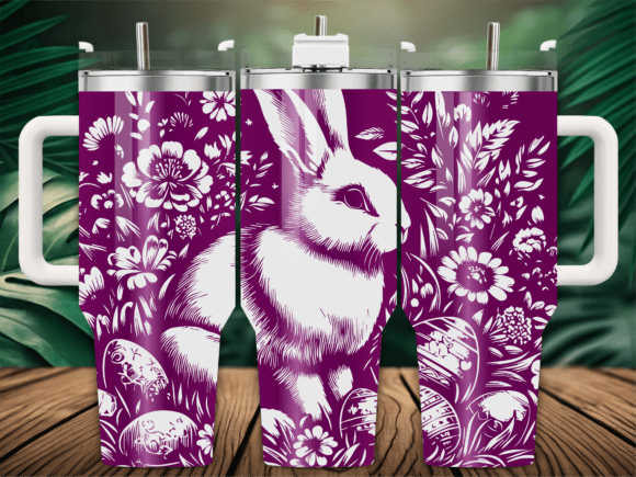 Spring Easter Bunny Eggs Tumbler: Design Worth Stitching