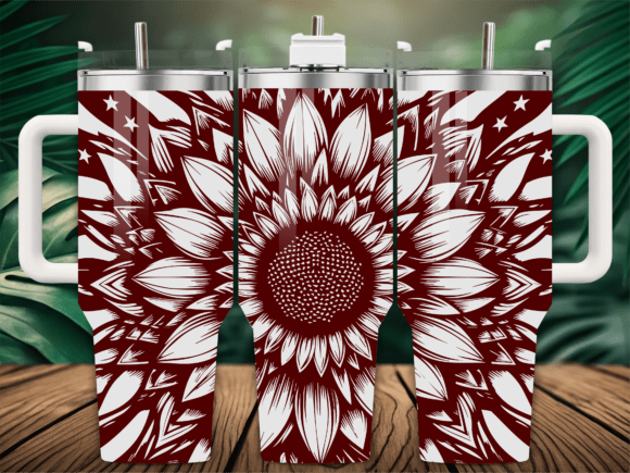Sunflower Garden Tumbler Graphics for Crafts & Branding