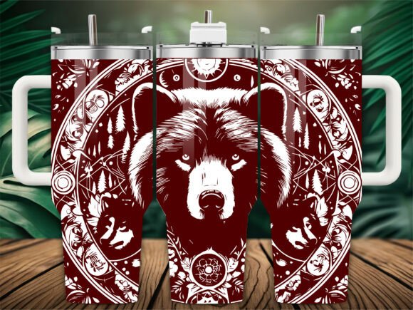 Tribal Bear Mandala Tumbler: Graphics & Crafts