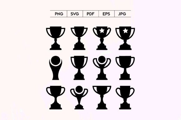 Trophy Cup Icons Set: Graphics & Illustrations for Branding