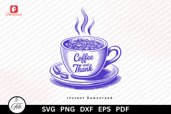 Vintage Coffee Cup Coffee and Thank SVG Graphics Review