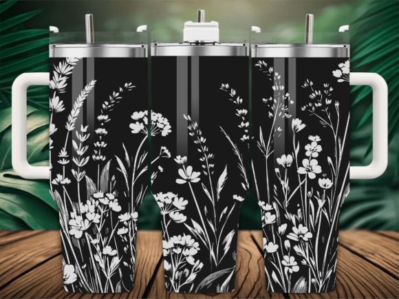 Wildflower Meadow Garden Tumbler Graphics Crafts