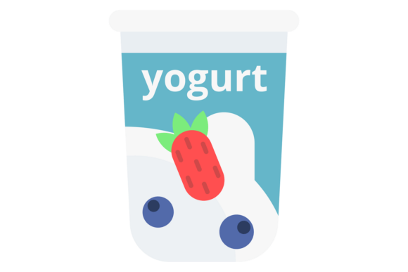 Yogurt Color Icon: Healthy Milk Product Graphics & Illustrations